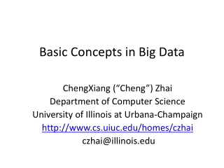 Basic Concepts in Big Data