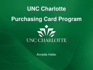 UNC Charlotte Purchasing Card Program