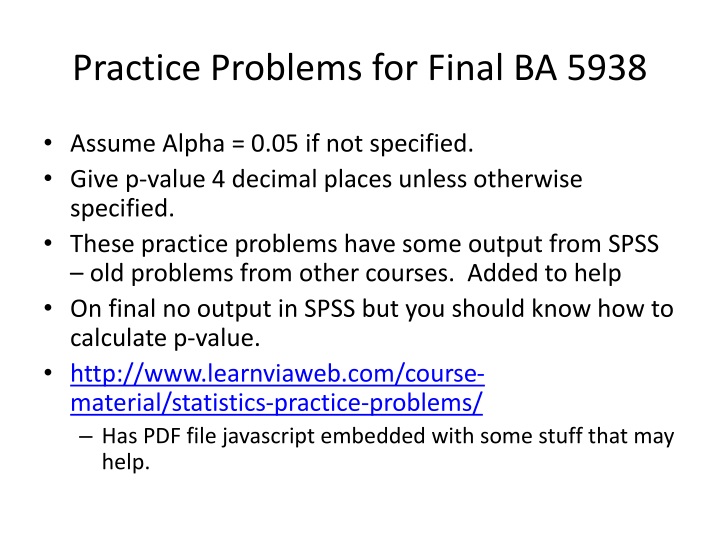 practice problems for final ba 5938
