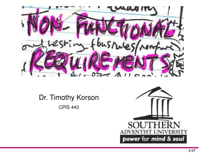 non functional requirements by dr timothy korson
