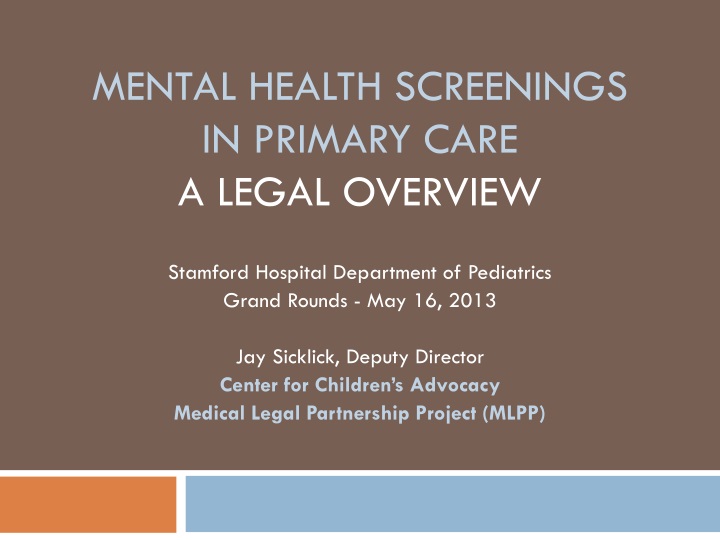 mental health screenings in primary care a legal overview