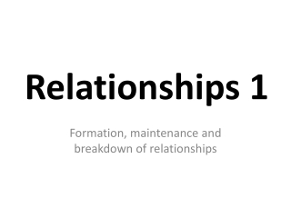 Relationships 1