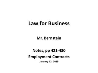 Law for Business