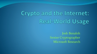 Crypto and the Internet: Real-World Usage