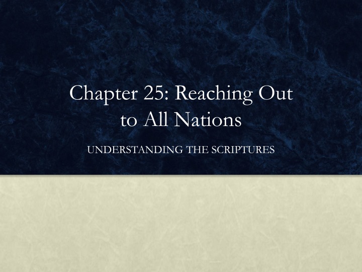 chapter 25 reaching out to all nations