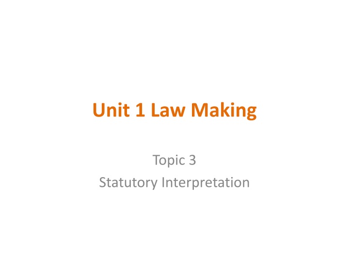 unit 1 law making