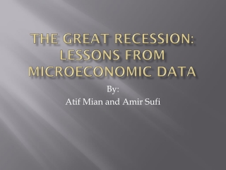 The Great Recession: Lessons from Microeconomic Data