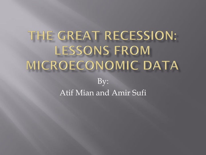 the great recession lessons from microeconomic data