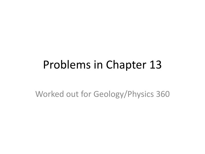 problems in chapter 13