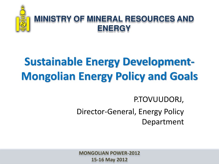 sustainable energy development mongolian energy policy and goals