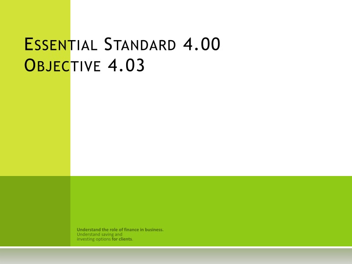 essential standard 4 00 objective 4 03