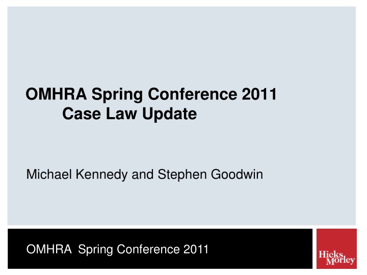 omhra spring conference 2011 case law update