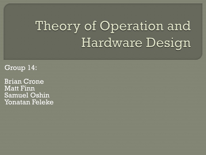 theory of operation and hardware design