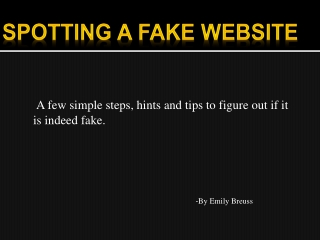 Spotting a fake website