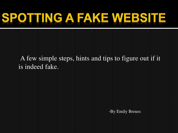 spotting a fake website