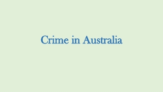 Crime in Australia