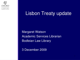 Lisbon Treaty update
