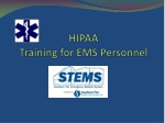 HIPAA Training for EMS Personnel - slide 1