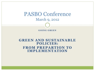 PASBO Conference March 9, 2012