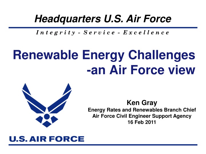 renewable energy challenges an air force view
