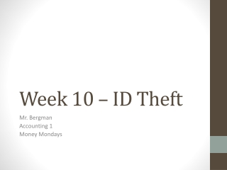 Week 10 – ID Theft