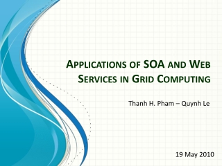 Applications of SOA and Web Services in Grid Computing