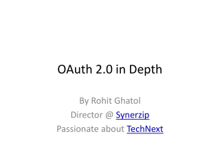 OAuth 2.0 in Depth
