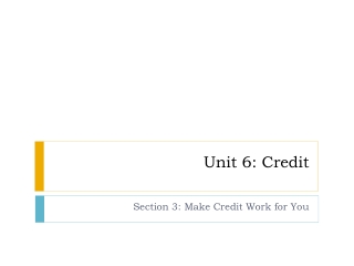 Unit 6: Credit