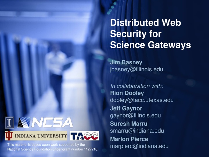 distributed web security for science gateways