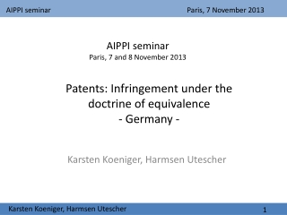 Patents: Infringement under the doctrine of equivalence - Germany -