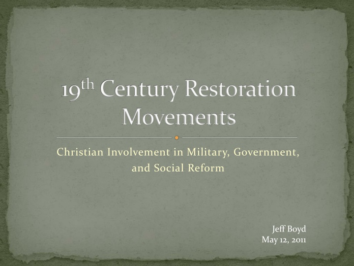 19 th century restoration movements