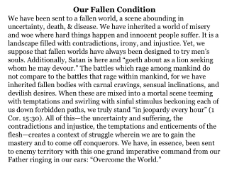 Our Fallen Condition