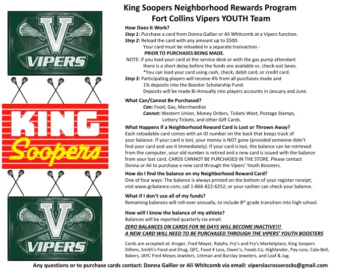 king soopers neighborhood rewards program fort