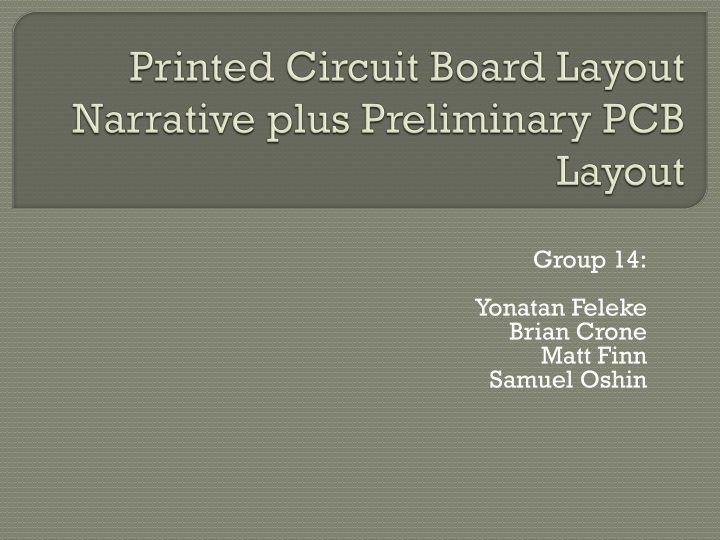 printed circuit board layout narrative plus preliminary pcb layout
