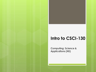 Intro to CSCI-130