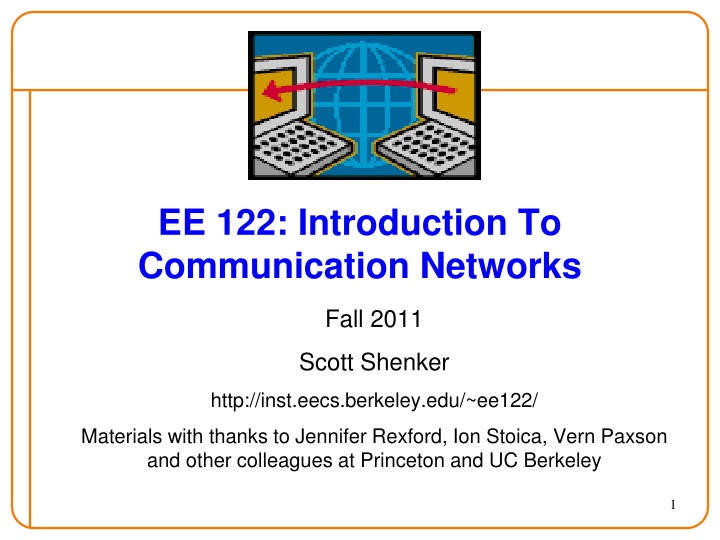 ee 122 introduction to communication networks