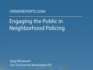 Engaging the Public in Neighborhood Policing