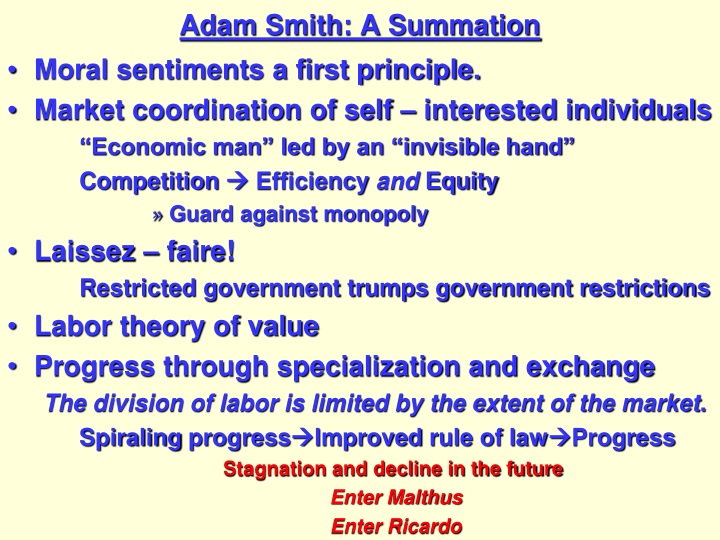 adam smith a summation