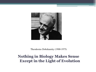 Nothing in Biology Makes Sense Except in the Light of Evolution