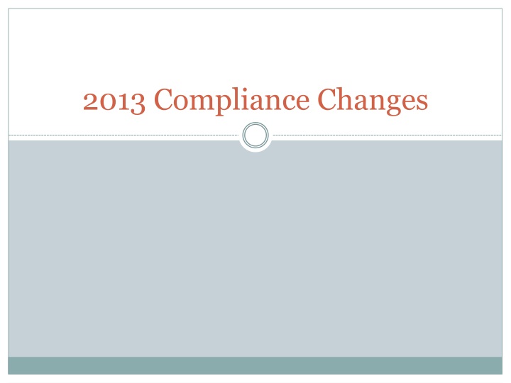 2013 compliance changes