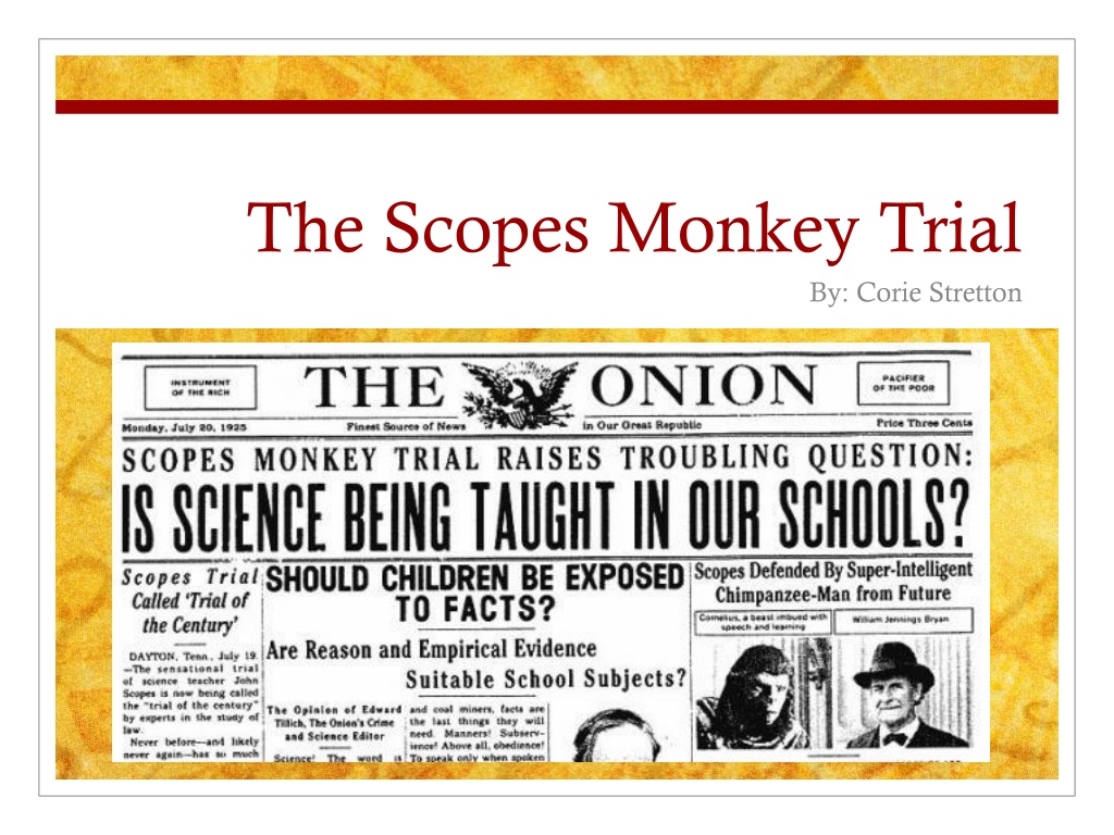 PPT - The Scopes Monkey Trial PowerPoint Presentation, free download ...
