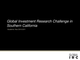 Global Investment Research Challenge in Southern California