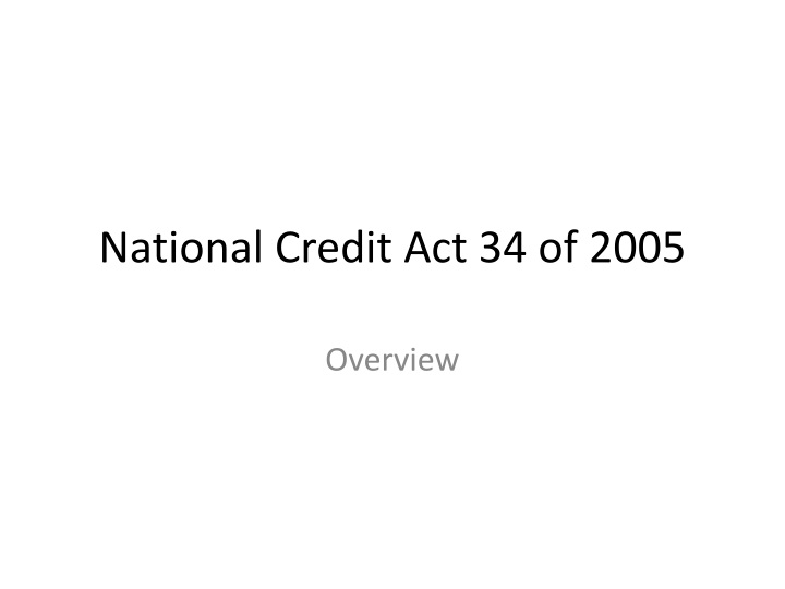 national credit act 34 of 2005