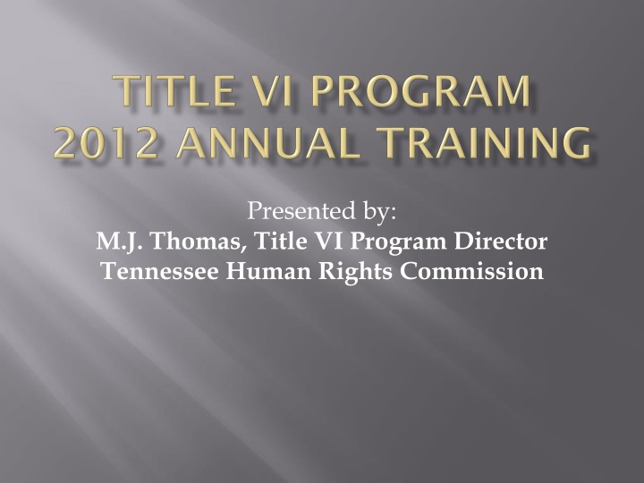 title vi program 2012 annual training