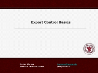 Export Control Basics