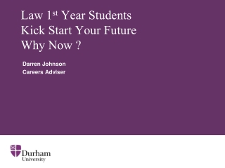 Law 1 st Year Students Kick Start Your Future Why Now ?