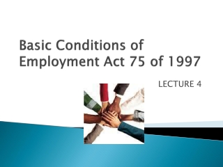Basic Conditions of Employment Act 75 of 1997