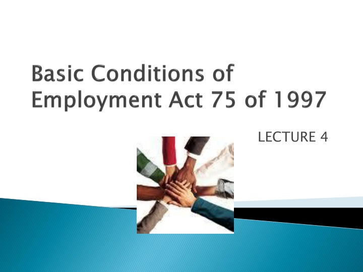 basic conditions of employment act 75 of 1997