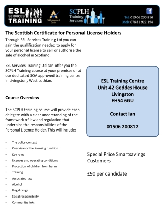the scottish certificate for personal license