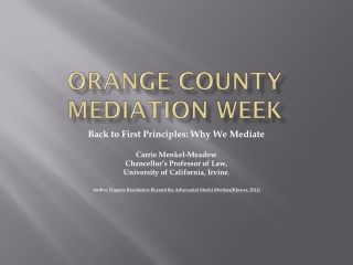 Orange County Mediation Week